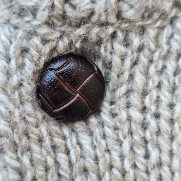 L.L.Bean Classic Rag Wool Sweater Henley 100% Lambs Wool Large 285174 - Picture 5 of 8